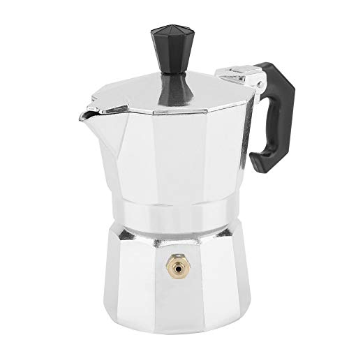 Estufa Cafetera Estilo italiano Aluminio Mocha Olla Diseño octogonal Servidores de expreso para molido Moka Cappuccino Diseño clásico Plata