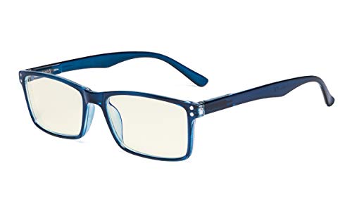 Eyekepper Gafas de ordenador - Lectores de bloqueo de luz azul - Protección UV420 Gafas de lectura elegante con bisagras de resorte de calidad - Azul +1.50