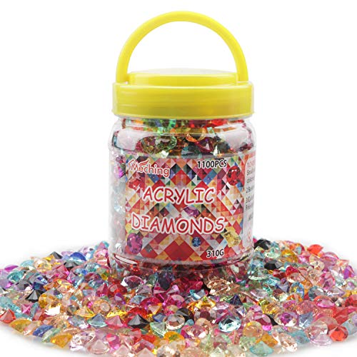 Fangoo 1100 PCS (310g) Diamantes de Acrílico Confeti de Dispersa de Mesa de Boda Transparente para Centro de Mesa Decoraciones, Llenadores de florero, Decoraciones de Boda(Muti,10 MM)