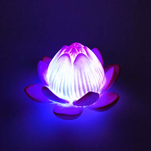 Farol de loto LED lámpara de Buda colorido agua de lirio flor vela Tea Light para los adornos interiores