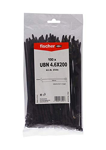 fischer 087494 Brida Ubn 4,6X200 Negra / (Bolsa Colgable de 100 Uds)