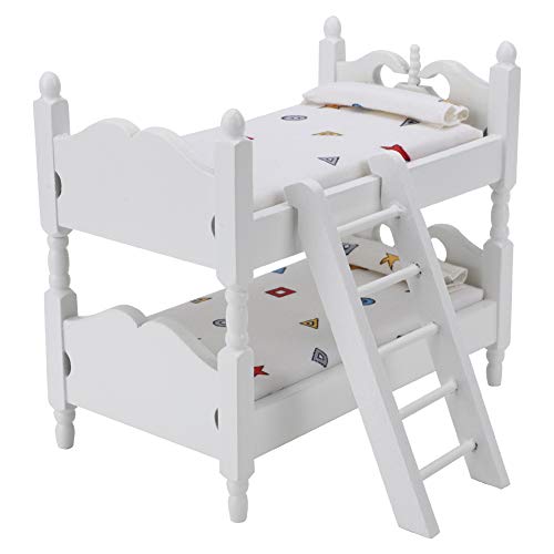 Fockety Mini Juego de Cama de Muebles de casa de muñecas Cama de casa de muñecas en Miniatura 1:12 Muebles de casa de muñecas de Madera Juguete Cama de Matrimonio Muebles de casa(Geometric Patterns)