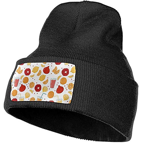 Fruta Granada Zumo de Naranja Limón Delicioso Sombrero de Invierno Gorro de Punto Grueso Grueso Holgado de Punto cálido para Hombres Mujeres