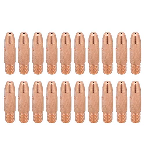 FTVOGUE 20Pcs Extremidad de Contacto de Cobre M6 Para Euro Style Binzel 24KD MIG/MAG Soplete de Soldadura Boquilla de Gas Punta (0.8mm)