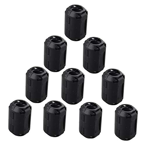 Futheda 10 Piezas 13 mm Diámetro Interior Clip-on Ferrite Anillo Núcleo Anti-interferencia Filtro de Alta Frecuencia RFI EMIRuido Supresor Cable Clip Negro