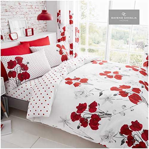 Gaveno Cavailia Juego de Cama de Lujo con Funda de edredón y Funda de Almohada, poliéster y algodón, Color Rojo, tamaño King