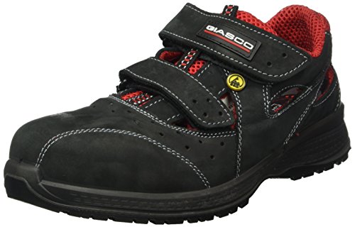 giasco Zapatilla de Miami S1P, tamaño 43, 1 pieza, Negro/Rojo, ku093 N43