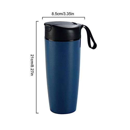 HAFJFKA Taza de Termo Botella de Termo de CER¨¢Mica Frasco de Vac¨ªo Taza de t¨¦ Botella de Agua aislada Taza de t¨¦ a Prueba de Fugas Taza de Termo Botella de Dise?o de Doble Capa, Azul