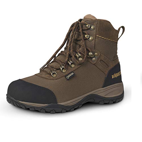 Härkila Botas de senderismo impermeables para hombre Grove GTX marrón con membrana Gore-Tex® – Botas de senderismo ligeras con refuerzos, color Marrón, talla 42 EU