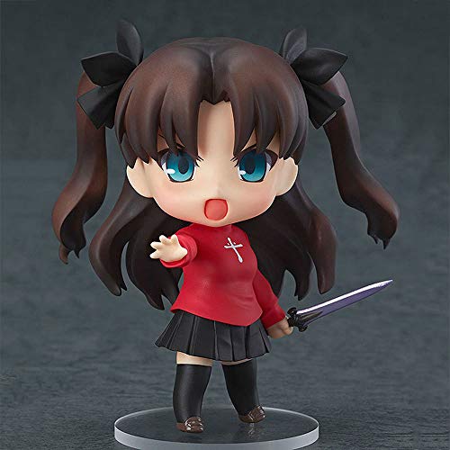 HYKCSS Fate/Stay Night Anime Doll Tosaka Rin Cambiable Face Jewel Rin Versión Estatua Muñeca Escultura Juguete Decoración Modelo Figura 10cm Alto