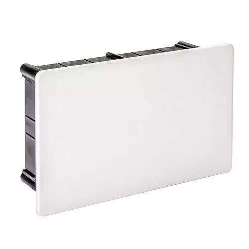 IDE D114 IP33 Caja de Derivación de Empotrar con Tapa de Garra Plástica, Negra, 108mm x 168mm x 50mm