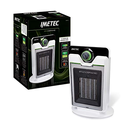 Imetec 4012E Calefactor, 2000 W, 46.9 Decibeles, Plástico, 3 Velocidades, blanco y negro