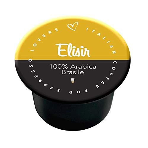 Italian Coffee - Elisir 100% Arabica Brasile - Lote de 50 cápsulas de café compatibles con las cafeteras Lavazza Blue e In Black de Nims