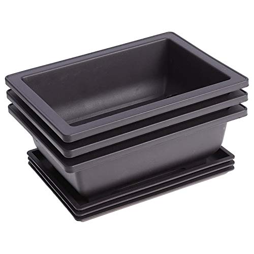 Jaimenalin 10 Paquetes de Macetas de Entrenamiento de BonsáI con Bandeja Plantas de BonsáI de PláStico Maceta de Cultivo para JardíN Patio Sala de Estar BalcóN 16.5X12Cm