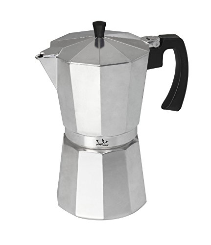 Jata Hogar Cafetera Italiana, Aluminio, Plateado, 18.399999999999999x14.5x26.3 cm