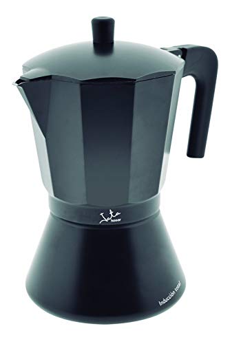 Jata Hogar Cafetera Italiana Full Induction, Aluminio, Negro, 16.2x13.7x22.3 cm