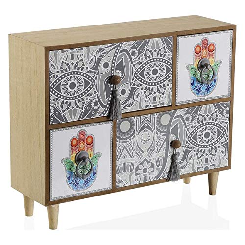 Jewelry box Hamsa Wood 4 drawers