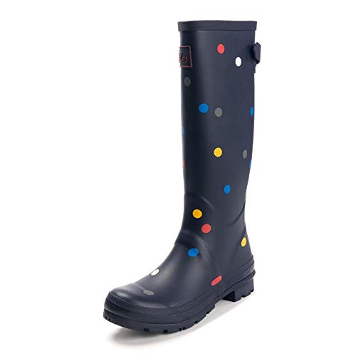 Joules Welly Print, Botas de Agua Mujer, Azul Marino Multi Spot Navmltspt, 36 EU