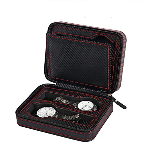 Joycaling Caja de Reloj Bolsa de Almacenamiento de 4 Relojes Bolsa de Viaje Bolsa de Transporte portátil Antidesgaste y caída Elegante Exterior Look