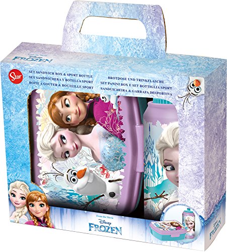 Joytoy "Frozen Fiambrera con Botella de Deporte Set, cerámica, Multicolor, 8 x 12 x 16 cm