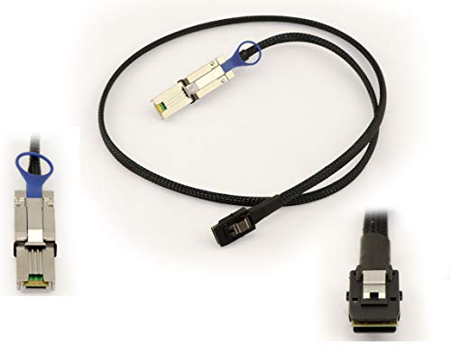 Kalea Informatique - Cable SAS MiniSAS SFF-8088/SFF-8087 (1 m, SFF8088, 26 pines, Mini-SAS externo/SFF8087), 36 pines MiniSAS Interno