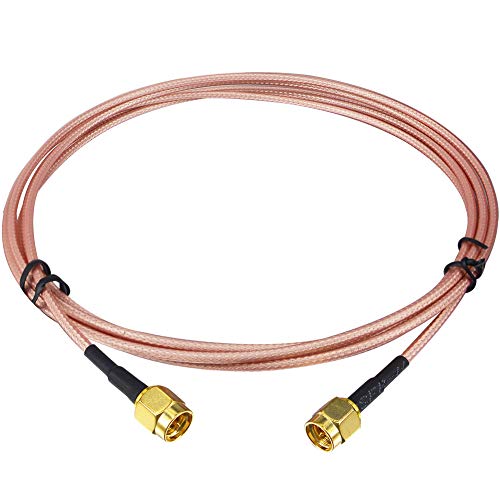 Kaunosta Cable SMA de 6,5 pies SMA macho a SMA macho Cable de extensión coaxial RF para la entrada de la antena del sistema de seguridad Cable puente RG316