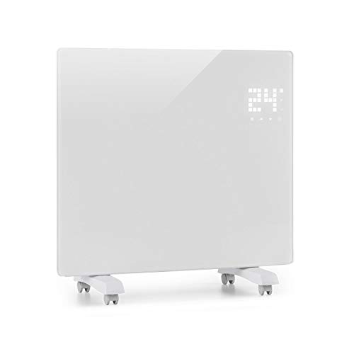 Klarstein Bornholm Single - Convector-calefactor, Calefactor eléctrico, Radiador, 1000W, Protección IP23, Modo ECO, Protección sobrecalentamiento, Seguro niños, Blanco