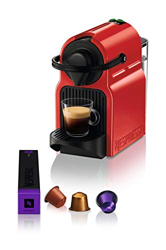 Krups Nespresso Inissia Rouge YY1531FD Independiente Máquina de café en cápsulas 0.7L Negro, Rojo - Cafetera (Independiente, Máquina de café en cápsulas, 0,7 L, Cápsula de café, 1200 W, Negro, Rojo)