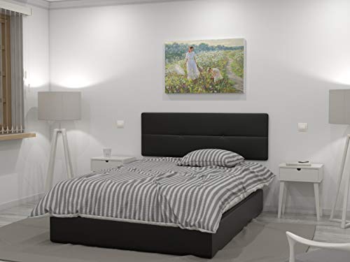 LA WEB DEL COLCHON - Cabecero tapizado Julie para Cama de 135 (145 x 55 cms) Negro