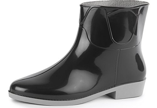 Ladeheid Botines Botas de Agua Zapatos Mujer LAZT201801 (Negro/Gris, 40 EU)