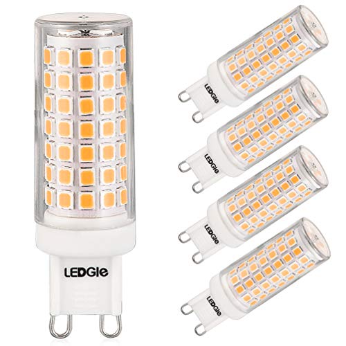 LEDGLE Bombillas LED G9 de 8W, 88 LEDs Blanco Cálido 3000k 700lm,Equivalentes a Lámpara Halógeno de 80W, Pack de 5