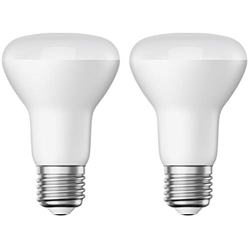 ledscom.de E27 R63 LED reflector 8W =52W 670lm blanco cálido A+ también resistente a la intemperie, 2 piezas.