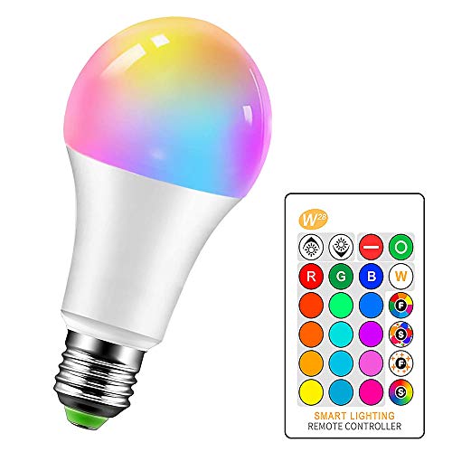 LemonBest Bombillas LED RGBW Bombilla Regulable Cambio de Color E27 15W para Casa/Decoración/Bar/Fiesta/KTV - RGB Control remoto Incluido