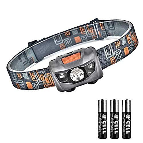 Linkax Linterna Frontal LED Linterna de Cabeza Super Brillante 120 Lúmenes Lampára de Cabeza Impermeable Luz Frontal 4 Modos Para Camping Pesca Ciclismo Carrera Caza 3 Pilas AAA incluidas