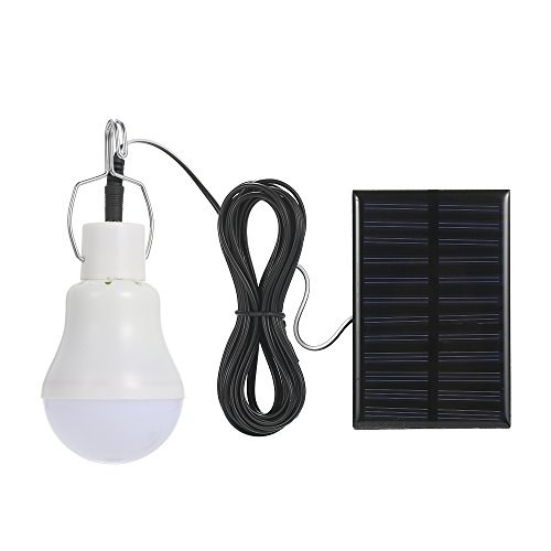 Lixada Bombilla Solar con Panel Solar Diseño Colgante IP44 Resistencia al Agua 800MAh Batería Recargable de Alta Capacidad para Senderismo de Emergencia Pesca Camping Tienda de Escalada Al Aire Libre