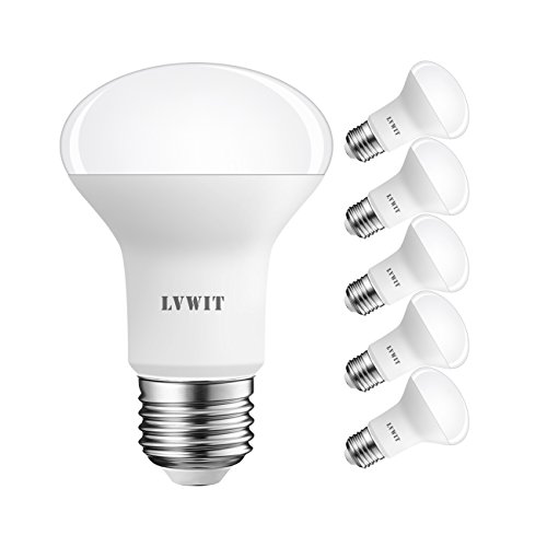 LVWIT Bombillas Reflectora LED E27 (Casquillo Gordo) - 8.5W equivalente a 60W, 550 lúmenes, Color blanco cálido 2700K, No regulable - Pack de 6 Unidades.