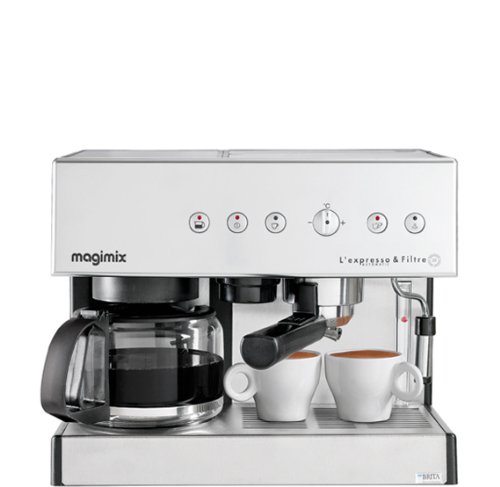 Magimix Espresso & Filtre Automatic Independiente - Cafetera (Independiente, Cafetera combinada, 1,8 L, Dosis de café, De café molido, 2010 W, Cromo)