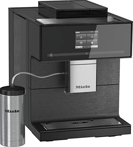 Miele 10947420 CM 7550 CoffeeSelect través de smartphone con WiFiConn@ct, judías, cafetera con descalcificación automática y calentador de tazas, 1 cups, Negro + 3 recipientes para granos