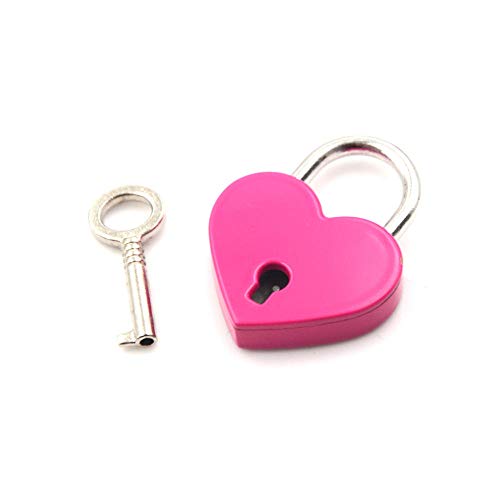 Mini Love Heart Shape Lock Bolsa de equipaje Case Gym Locker Candado con llaves Candado para bolso Tiny Craft Diary Box Locks-rose_red