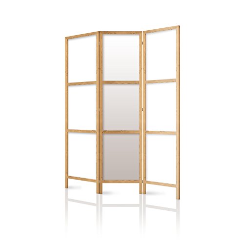 murando - Biombo 135x171 cm 3 Paneles Lienzo de Tejido no Tejido Tela sintética Elegante Separador Madera Design de Moda Hecho a Mano Deco Home Office Japón - p-A-0009-z-b