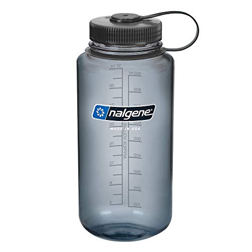 Nalgene 1413830 - Bidón con boca ancha de acampada y senderismo, color Gris, 1 L