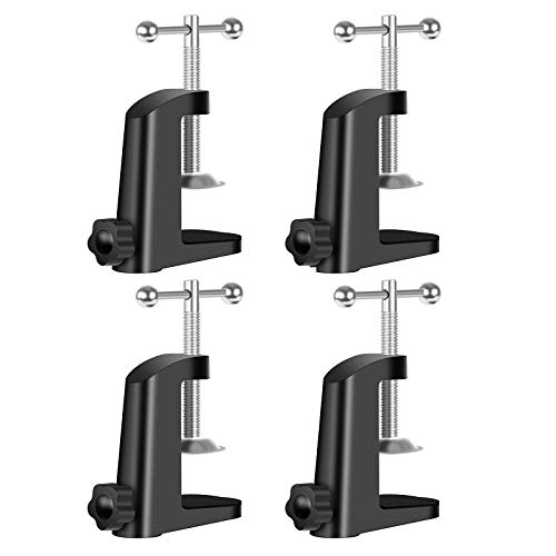 'Neewer® Mesa de metal resistente abrazadera de fijación soporte para micrófono Extensiones Tijeras colgantes con tornillo de posicionamiento ajustable, se adapta Hasta 1.97/5 cm Grosor de mesa – Negro (Pack de 4)