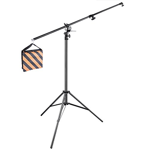 Neewer - Trípode Soporte de Lámpara Ajustable con Pinza Giratoria de 2 Maneras y Saco de Arena, para Estudio de Fotografía y Vídeo, 390cm