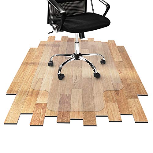 OfficeMarshal Protector Escritorio Transparente - Alfombra Oficina para Silla con Ruedas | Uso para Suelo Duro | PVC | Muchos tamaños (90x120 cm con lengüeta)