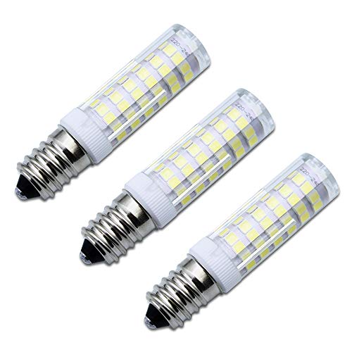 Paquete de 3 bombillas LED E14 para campana extractora, color blanco frío, 6 W, equivalente a 50 W, 550 lúmenes, 6000 K, clase energética A++, 3 unidades