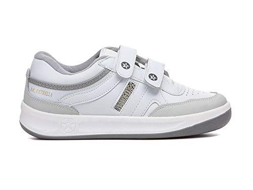 Paredes Velcro Blanco Deportivo Estrella Trabajo, Comodidad, Plantilla momery Foam, Seguridad, Cordones, 43