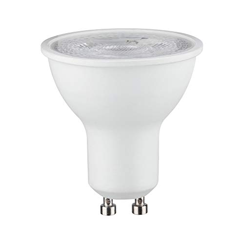 Paulmann Bombilla LED reflectora RAL9003, 7 W, regulable, color blanco mate, luz eficiente, 4000 K, GU10