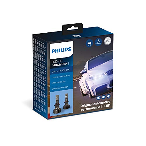 Philips Ultinon Pro9000 LED faros delanteros (HB3/HB4), paquete doble