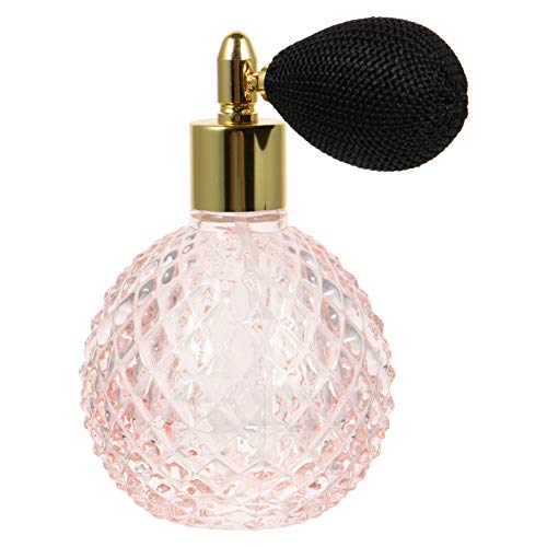 PIXNOR Vintage Glass Perfume Bottle Glass Bitter Perfume Atomizer Spray Dispenser Recargable Vacío Rociador Contenedor para Barman Home Bar 100Ml Pink