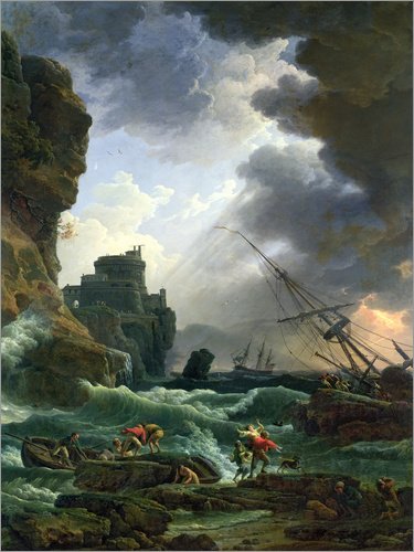 Póster 30 x 40 cm: The Storm de Claude Joseph Vernet/Bridgeman Images - impresión artística, Nuevo póster artístico